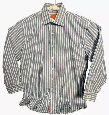 Tallia Gold Label Mens large button down blue striped shirt NWT Very Nice - Image 1 of 4