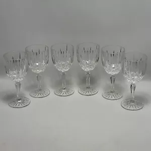 6 bicchieri calici vino cristallo Mikasa Old Dublin altezza 6 1/2 per 2 larghezza 7/8 - Foto 1 di 16