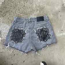 Vintage y2k gothic mallgoth southpile women’s rhinestone shorts