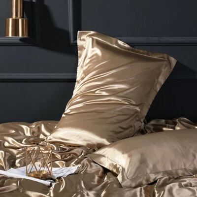 2X Silk Satin Pillowcase Pillow Case Only Shiny Solid Cover Bedding Luxury Soft - image 1 of 4