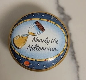 Halcyon Days Trinket Box Nearly The Millennium Enamel Box Rare Screw Top - Picture 1 of 8