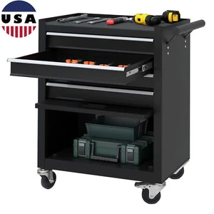 24-In Steel Rolling Tool Chest & Box Garage W/4 Drawers Caster Wheels Anti-Rust - Picture 1 of 10