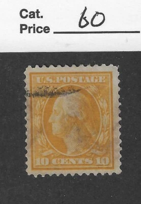 US Scott # 381, 10 centavos amarillo, Washington, 1911, XF, scv. $60 Foto 1 de 2