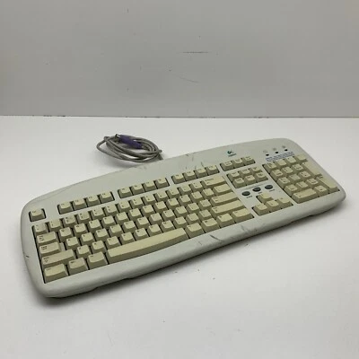 Vintage Logitech Y-SG13 867091-1100 Corded Deluxe Access Keyboard PS2 PS/2 - Image 1 of 4