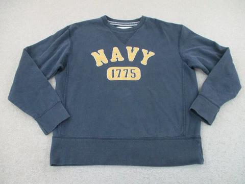 Navy Midshipmen Sweater Adult Medium Gray Yellow Football Sweatshirt Men * Cover