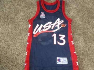 Vtg Shaq O'neal USA Olympics Champion NBA Dream Team Jersey Men's 36 S - Picture 1 of 7