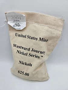 🌟 2004-P Westward Journey Nickels $25 Mint Sewn Bag, Keelboat Design - Picture 1 of 2