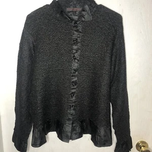 Pleats Collection By Pings Imports Bluse Top Damen L Schwarz Crinkled Stretch - Bild 1 von 9