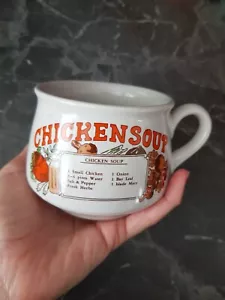 Vintage / Retro Chicken Soup Recipe Mug / Bowl with Handle VGC - Picture 1 of 9