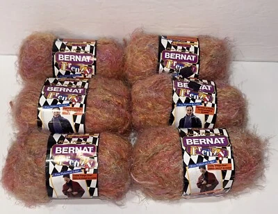 Lot of 6 Skeins Outrageous Orange 55605 Yarn by Bernat Frenzy - NEW - Image 1 of 3