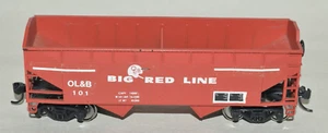 RTR HO=1/87 Athearn Big Red Line football 2 bay coal hopper car train MW KD's - Picture 1 of 16