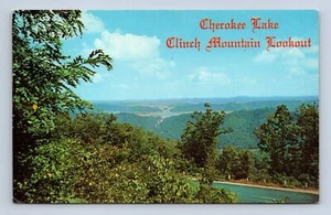 Cherokee Lake Clinch Mountain Lookout Thorn Hill Tennessee Postcard Unposted - Bild 1 von 2
