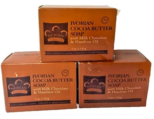 Nubian Heritage Ivorian Cocoa Butter Milk Chocolate  Hazlenut Oil 5oz x 3 - Picture 1 of 2