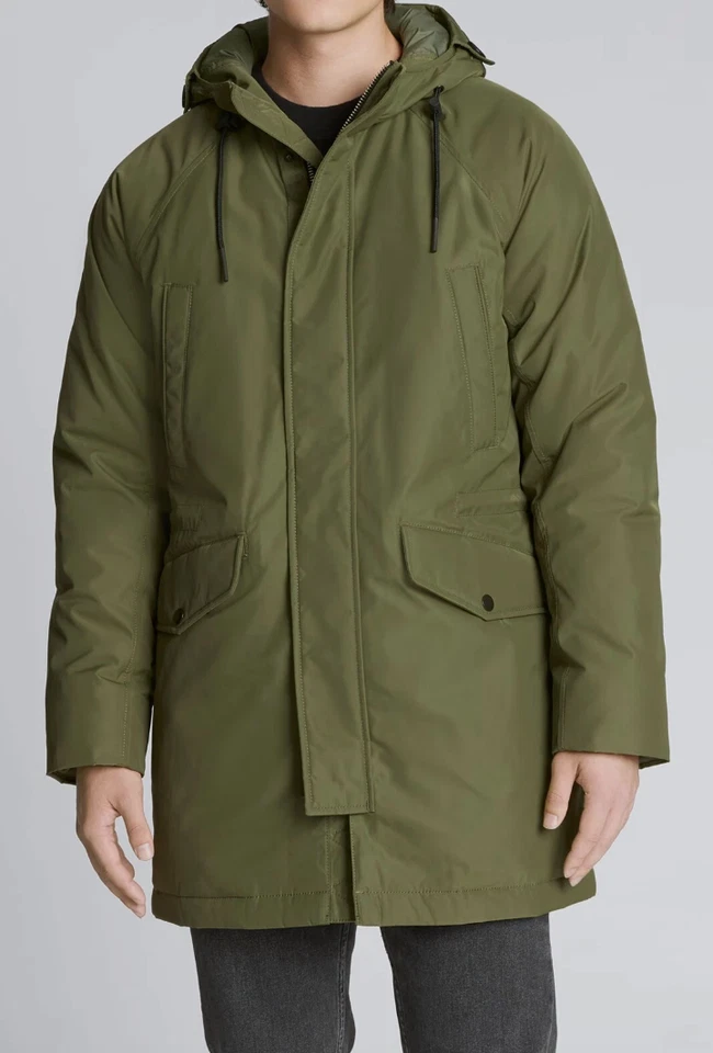 Parka aislante para hombre verde musgo con capucha resistente al agua Everlane mediana para hombre Foto 1 de 2