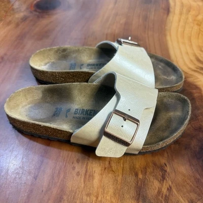Birkenstock Catalina Sandals Slip on one strap 38 US 7  Ivory Leather - Image 1 of 4