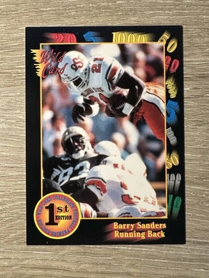 Tarjeta de novato 1991 Wild Card - Barry Sanders RC - 1ª edición Foto 1 de 2