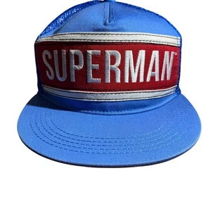 NEW Six Flags Superman Trucker Snap Back Mesh Cap  One Size Red White Blue Hat - Picture 1 of 11