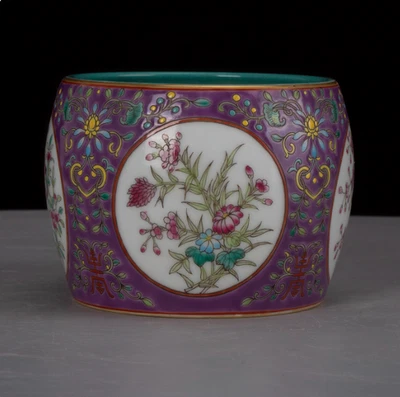 Nic4 Collectable Art Hand Painting Famille Rose Porcelain Flowers Wash - Image 1 of 4