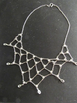 Ancien Collier Plastron ARGENT - SILVER Necklace - Photo 1/4