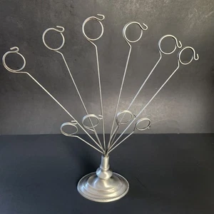 Godinger Metal Card or Photo Display Tree Fan Holder Up to 10 Photos Silver Tone - Picture 1 of 13