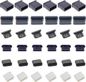 36 Stück 6 Arten USB Anti Staub Abdeckung Stecker, Silikon Weich Micro USB Kappe Port Schutz - Bild 1 von 9