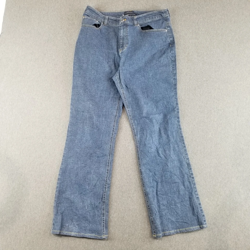 Pantalones de mezclilla para mujer Anne Klein talla 12 azul lavado elástico cómodo corte recto Foto 1 de 4