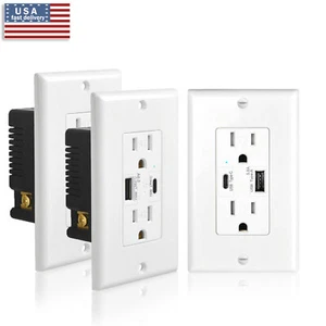 Presa USB da Parete 5.8A Resistente alle Manomissioni Spina Ricarica per Telefoni Confezione da 3 - Foto 1 di 12