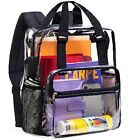Clear Backpack Heavy Duty - Large Clear Book Bag with Reinforced Bottom See T...