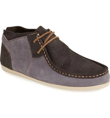 NUEVO Botas OluKai 9 POKO CHUKKA ZAPATOS CASUALES Mocasines Gamuza $84 Minorista Gris Azul Foto 1 de 4