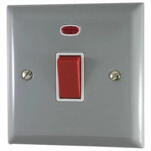 Interruptor de cocina G&H SLG46W placa de espectro gris claro 45 amperios DP y placa única de neón - Imagen 1 de 1