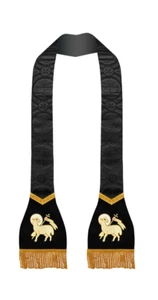 Roman stole with Embroidered Lamb Motif - Church Liturgical vestment - Picture 1 of 7