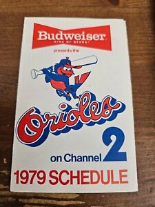 MLB BASEBALL 1979 BALTIMORE ORIOLES pocket schedule budweiser