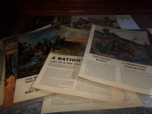 Lot 33 Vintage Laminated Civil War Magazine Prints & History Uniforms Map - Picture 1 of 17