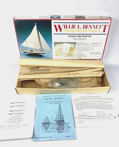 Willie L Bennett Wooden Ship Model Kit Chesapeake Bay Skipjack 1988 No 2032 VTG - Picture 1 of 24