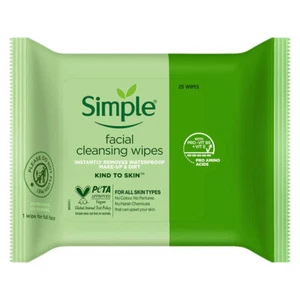 Simple Kind To Skin Cleansing Facial Wipes For All Skin Types 25 Wipes T915 - Picture 1 of 2