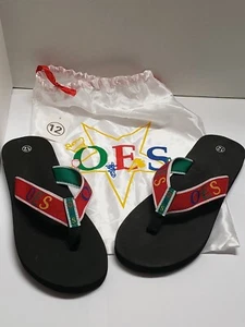 OES Flip Flops In Draw String Shoe Bag Eastern Star Thong Shoe Size 12 RUNS SMAL - Picture 1 of 6