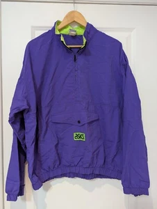 Vintage ASICS Quarter Zip Windbreaker Jacket Retro Sz Men's Med - Picture 1 of 11
