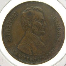 1909 Abraham Lincoln Centennial of Birth Token - The Boston Sunday American MA