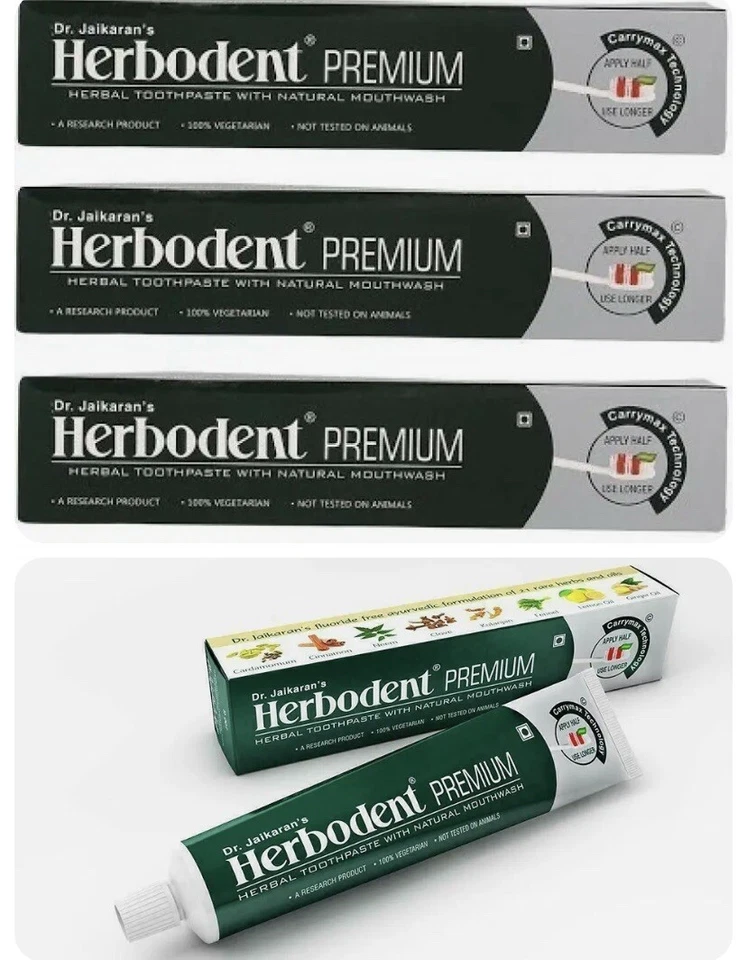 3 x Dr. Jaikaran Herbodent травяная натуральная зубная паста 100 г Ea-Exp 9/25 из США - Изображение 1 из 1