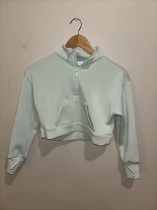 Girls' Fleece 1/4 Zip Sweatshirt - All in Motion XS Turquoise 4/5 NWOT - Picture 1 of 3