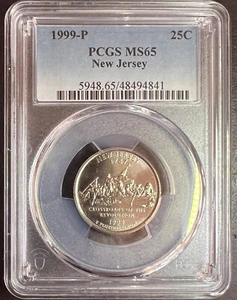 1999 P - New Jersey - State Quarter PCGS MS65 1st Year - Picture 1 of 2