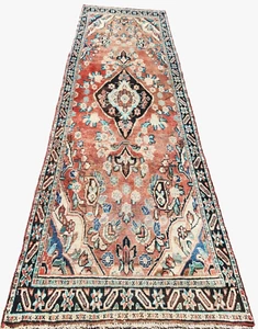 3'9"x9'9" ANTIQUE HAND KNOTTED CAUCASIAN KAZAK SERAPE TRIBAL WOOL RUG RUNNER - Picture 1 of 16