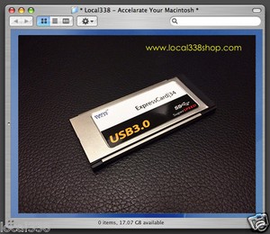 2 Port USB 3.0 ExpressCard 34 Adapter MacBook Pro 15"/17" *OS X Native Supported