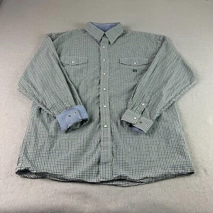 Panhandle Slim Western Shirt Mens Large Green Plaid Pearl Snap Cowboy Flip Cuff - Picture 1 of 8