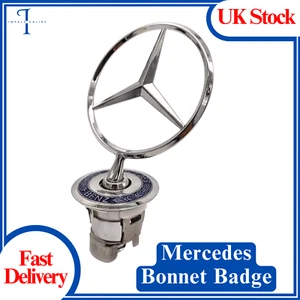 MERCEDES BENZ BONNET HOOD LOGO EMBLEM BADGE For W124 W202 W203 W208 W210 / 44MM - Picture 1 of 5