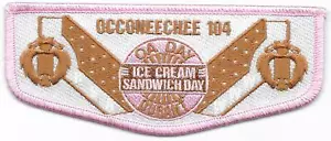 S203 Occoneechee Lodge 104 Ice Cream Sandwich Day Flap Boy Scouts of America BSA - Picture 1 of 1