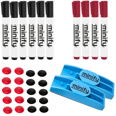 MINIFY 32-Tlg. Whiteboard Starterset Boardmarker Moderations Set Magnettafel Zubehör