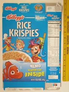 Empty Kelloggs Cereal Box 2002 RICE KRISPIES Finding Nemo Z130A43 - Picture 1 of 2