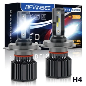 Bevinsee H4 9003 CSP LED Headlight Hi/Low Dual Beam Kit 6000LM 6000K White Bulbs - Picture 1 of 12