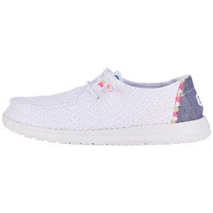 Hey Dude Wendy Boho Crochet Women's Casual Shoes, White, W8 - Picture 1 of 6